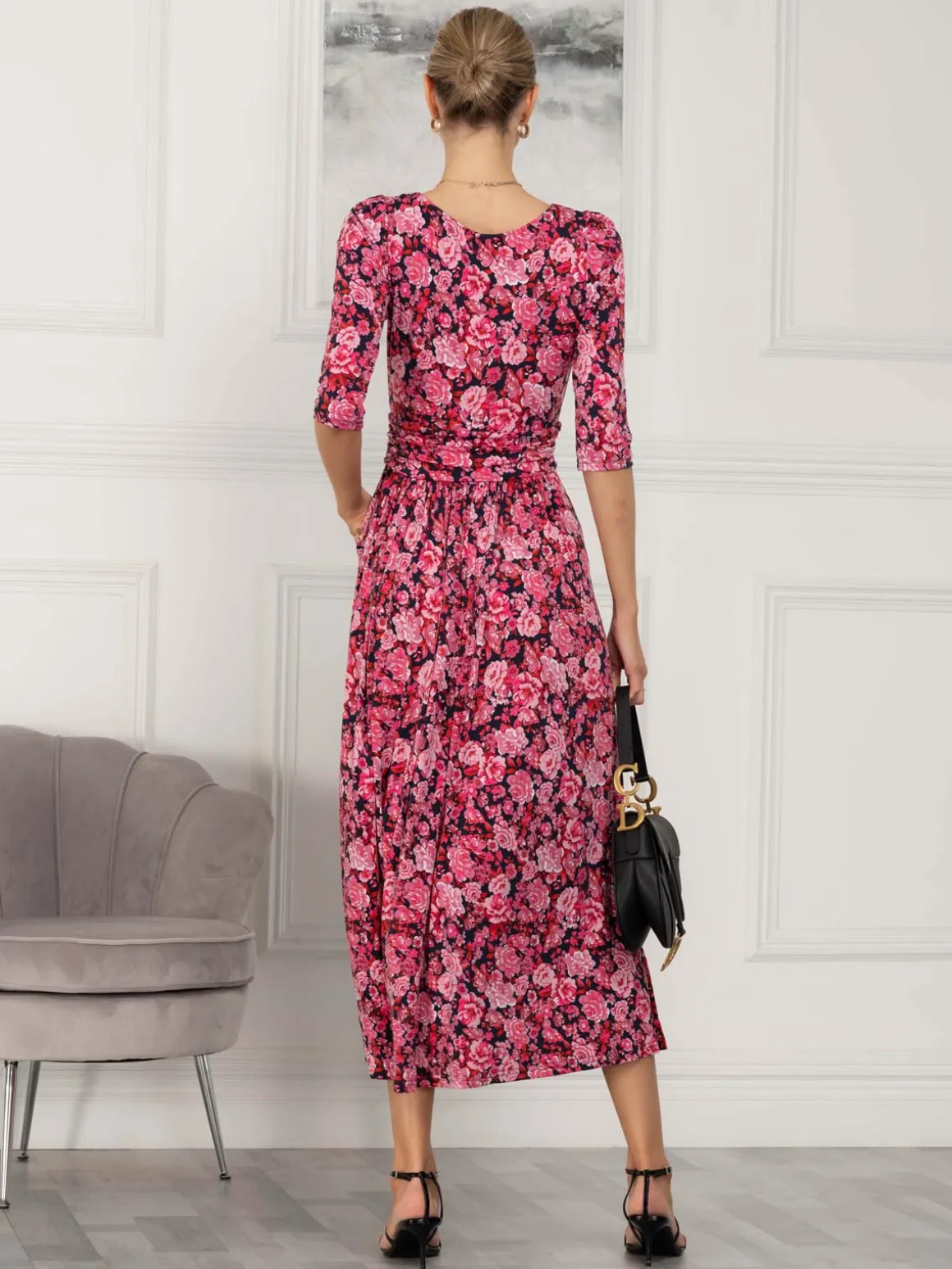 Sienna 3/4 Sleeve Maxi Dress, Floral Multi