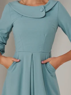 Sloan 3/4 Sleeve Midi Dress, Duck Egg Blue