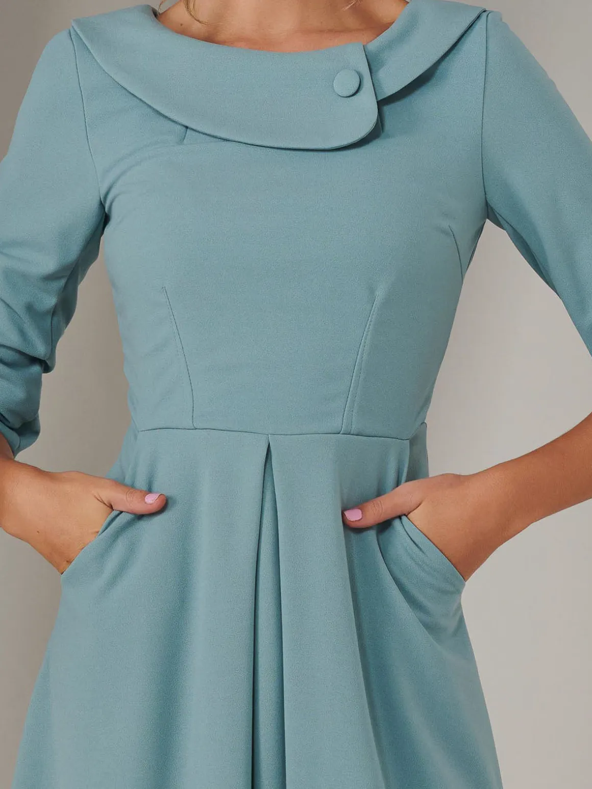 Sloan 3/4 Sleeve Midi Dress, Duck Egg Blue