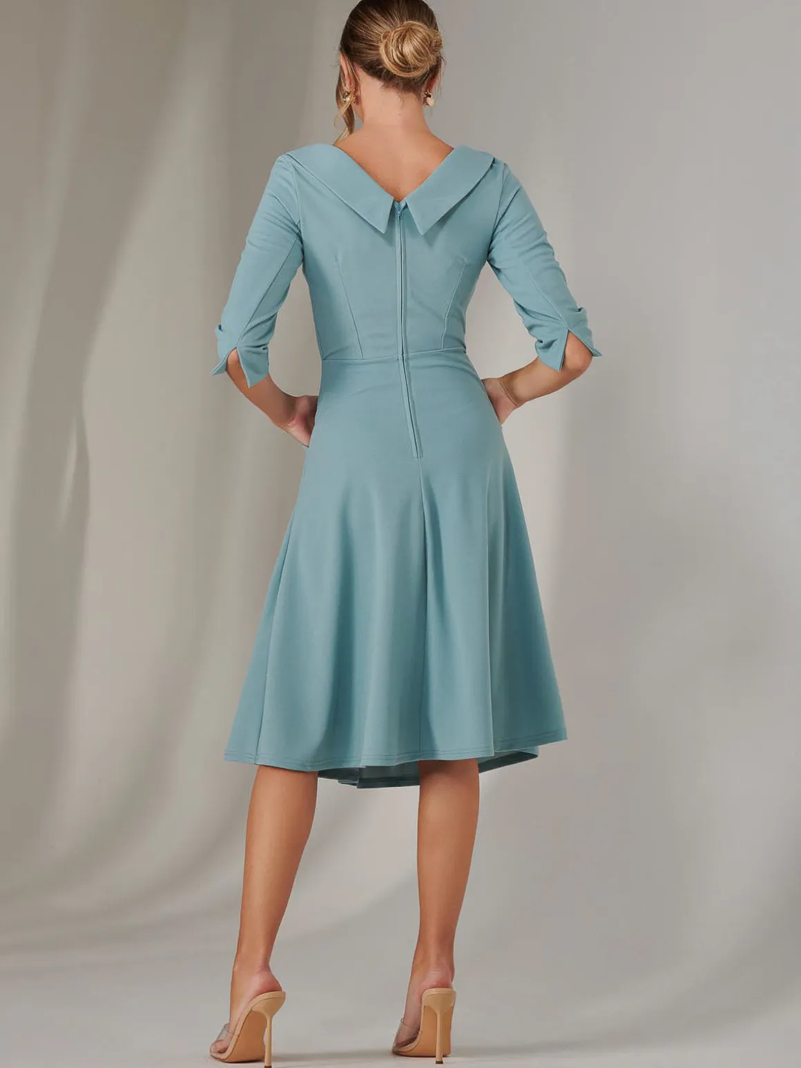 Sloan 3/4 Sleeve Midi Dress, Duck Egg Blue