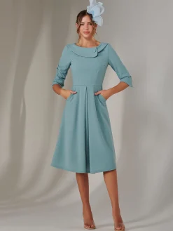 Sloan 3/4 Sleeve Midi Dress, Duck Egg Blue