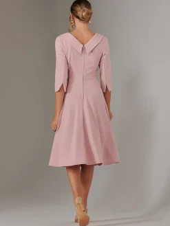 Sloan 3/4 Sleeve Midi Dress, Dusty Pink