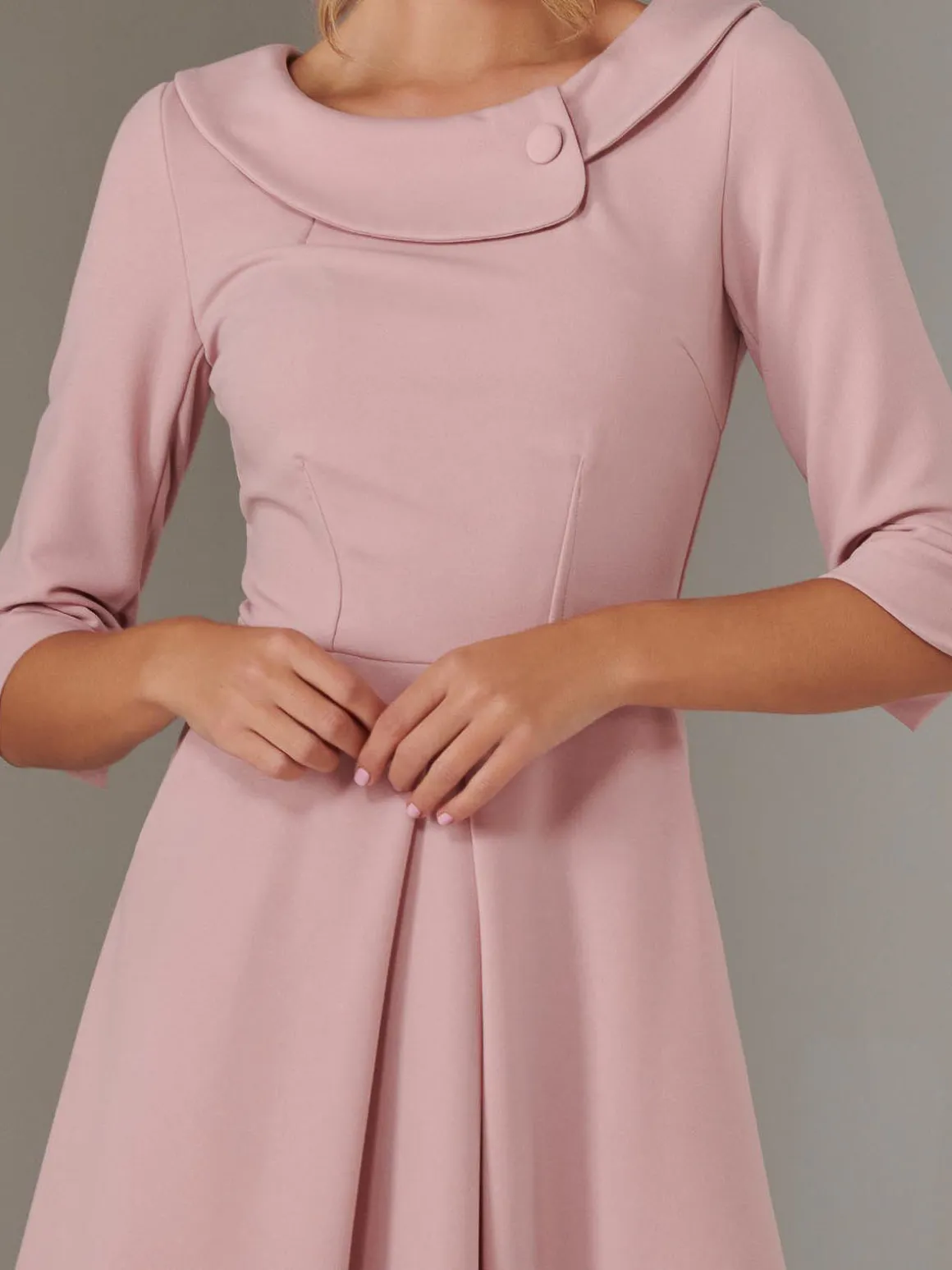 Sloan 3/4 Sleeve Midi Dress, Dusty Pink