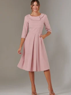 Sloan 3/4 Sleeve Midi Dress, Dusty Pink