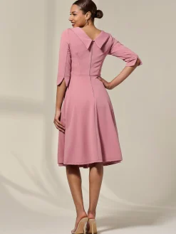 Sloan 3/4 Sleeve Midi Dress, Mauve Pink