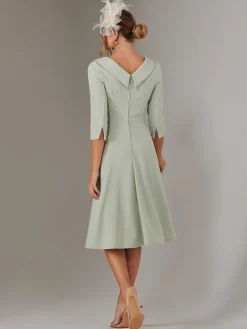 Sloan 3/4 Sleeve Midi Dress, Sage Green