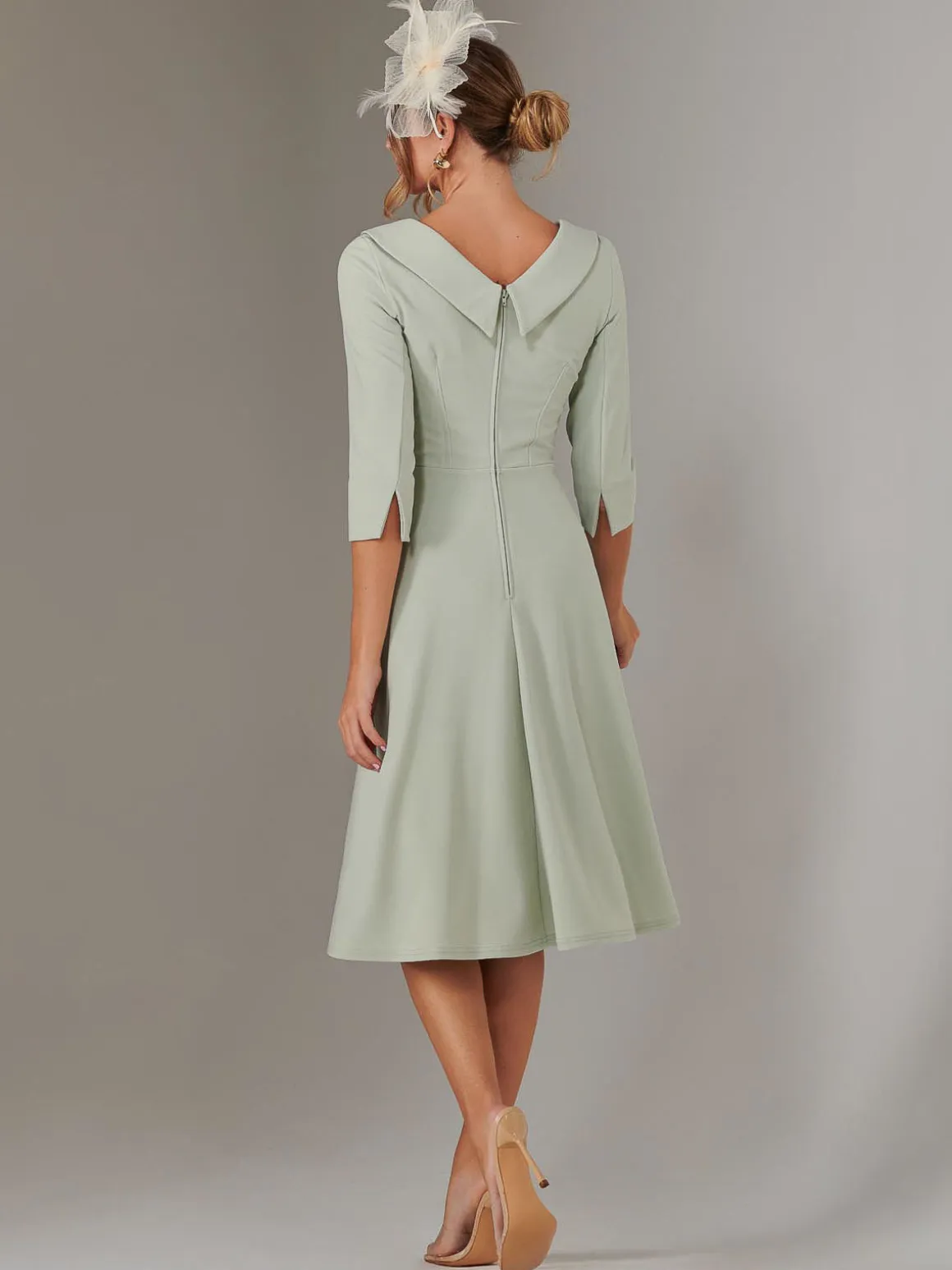 Sloan 3/4 Sleeve Midi Dress, Sage Green
