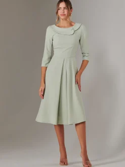 Sloan 3/4 Sleeve Midi Dress, Sage Green