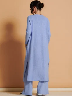 Soft Knit Longline Maxi Cardigan, Grapemist
