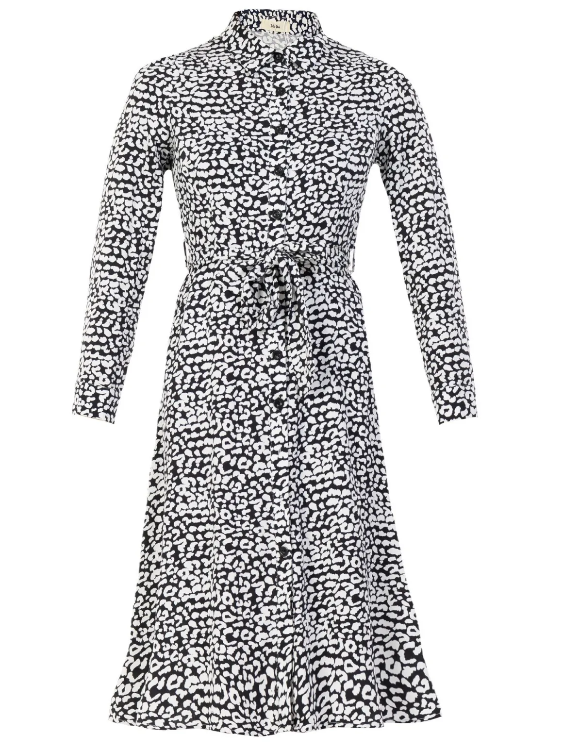 Susan Fit & Flare Shirt Dress , Black Animal