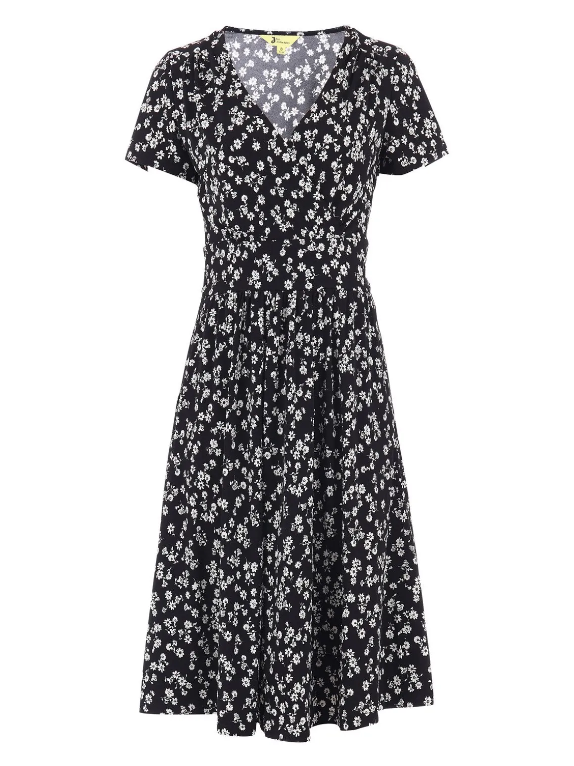 Sweetheart Neck Swing Dress, Black/White