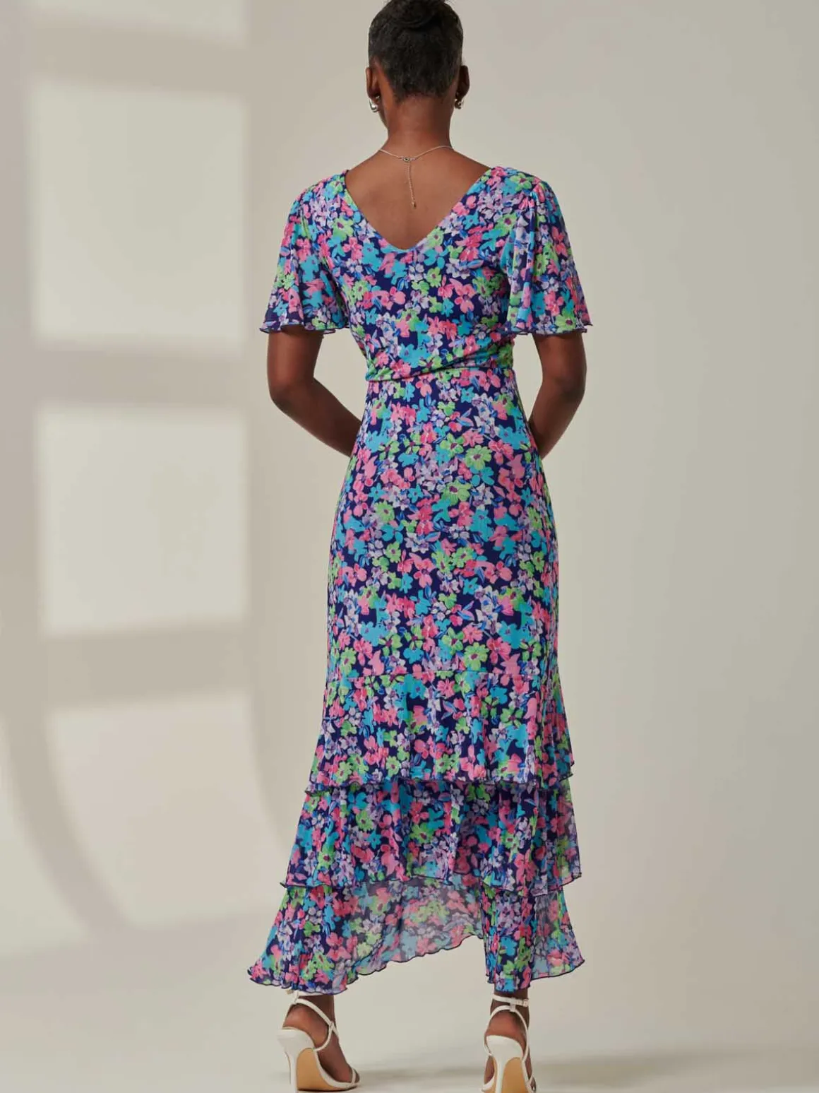Tiered Floral Maxi Dress, Floral Multi