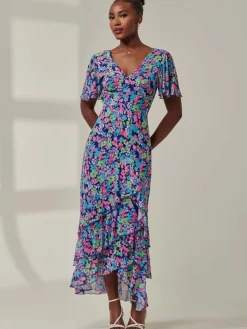 Tiered Floral Maxi Dress, Floral Multi