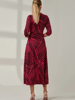 Twist Front Maxi Dress, Pink Multi