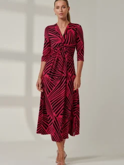 Twist Front Maxi Dress, Pink Multi