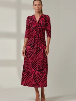 Twist Front Maxi Dress, Pink Multi