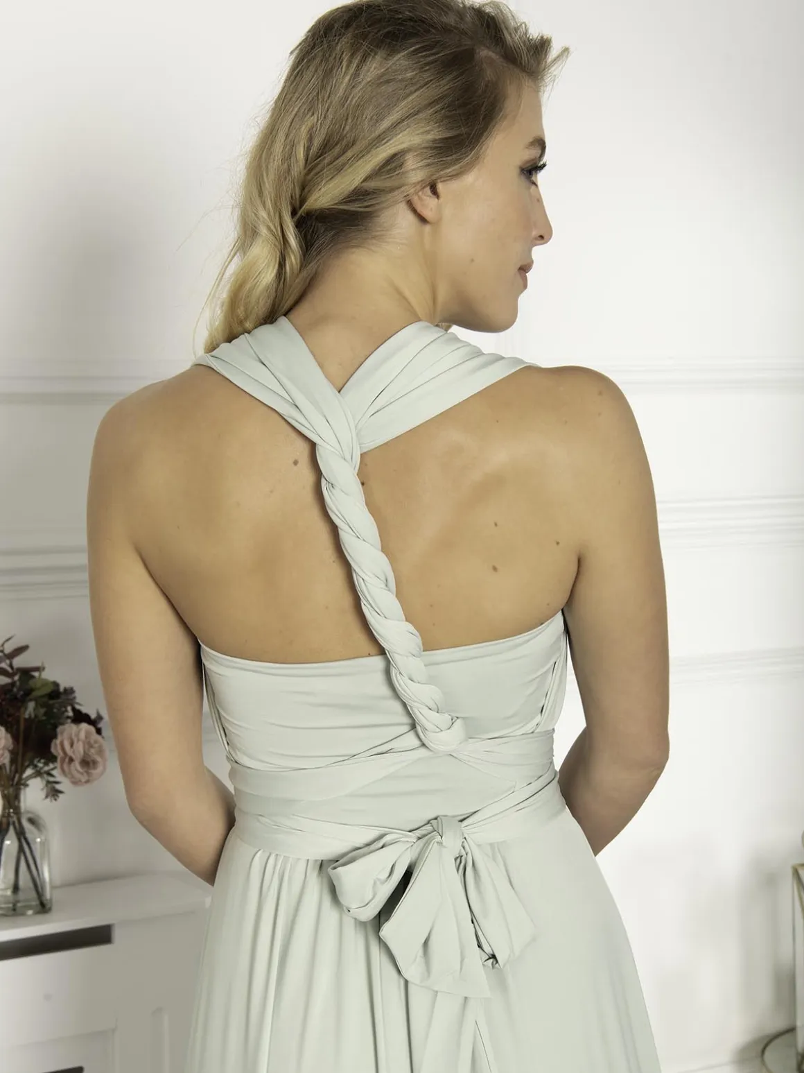 Twist & Tie Multiway Bridesmaid Maxi Dress with Bandeau, Light Green