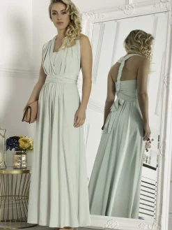 Twist & Tie Multiway Bridesmaid Maxi Dress with Bandeau, Light Green