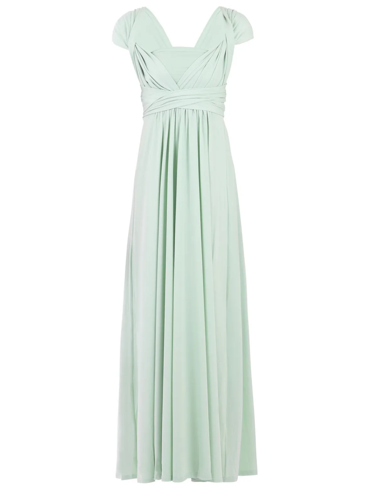 Twist & Tie Multiway Bridesmaid Maxi Dress with Bandeau, Light Green
