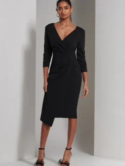 Violetta 3/4 Sleeve Bodycon Dress, Black