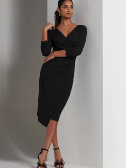 Violetta 3/4 Sleeve Bodycon Dress, Black