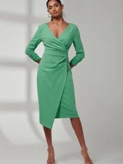 Violetta 3/4 Sleeve Bodycon Dress, Green
