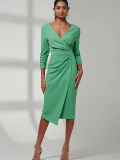 Violetta 3/4 Sleeve Bodycon Dress, Green