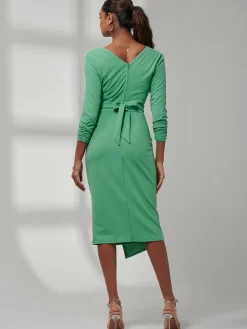 Violetta 3/4 Sleeve Bodycon Dress, Green