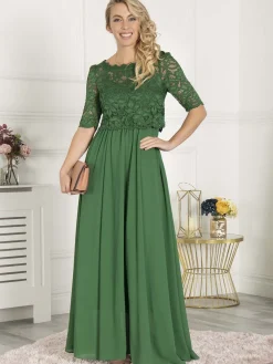 Wendy Lace Overlay Maxi Dress, Green
