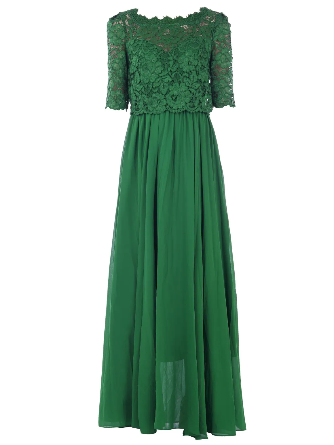 Wendy Lace Overlay Maxi Dress, Green