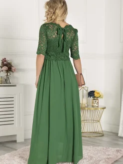 Wendy Lace Overlay Maxi Dress, Green