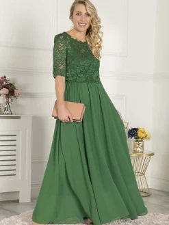 Wendy Lace Overlay Maxi Dress, Green