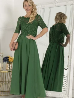 Wendy Lace Overlay Maxi Dress, Green