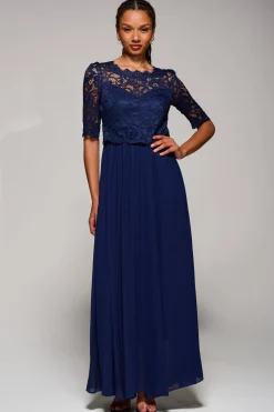 Wendy Lace Overlay Maxi Dress, Navy