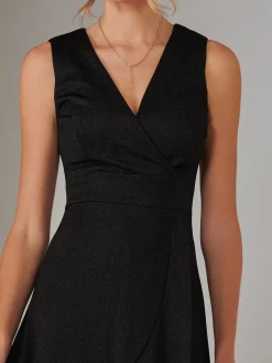 Wrap Frill Hem Maxi Dress, Black