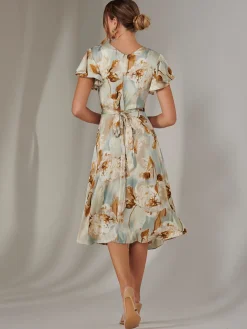 Wrap Front Midi Dress, Mint Green