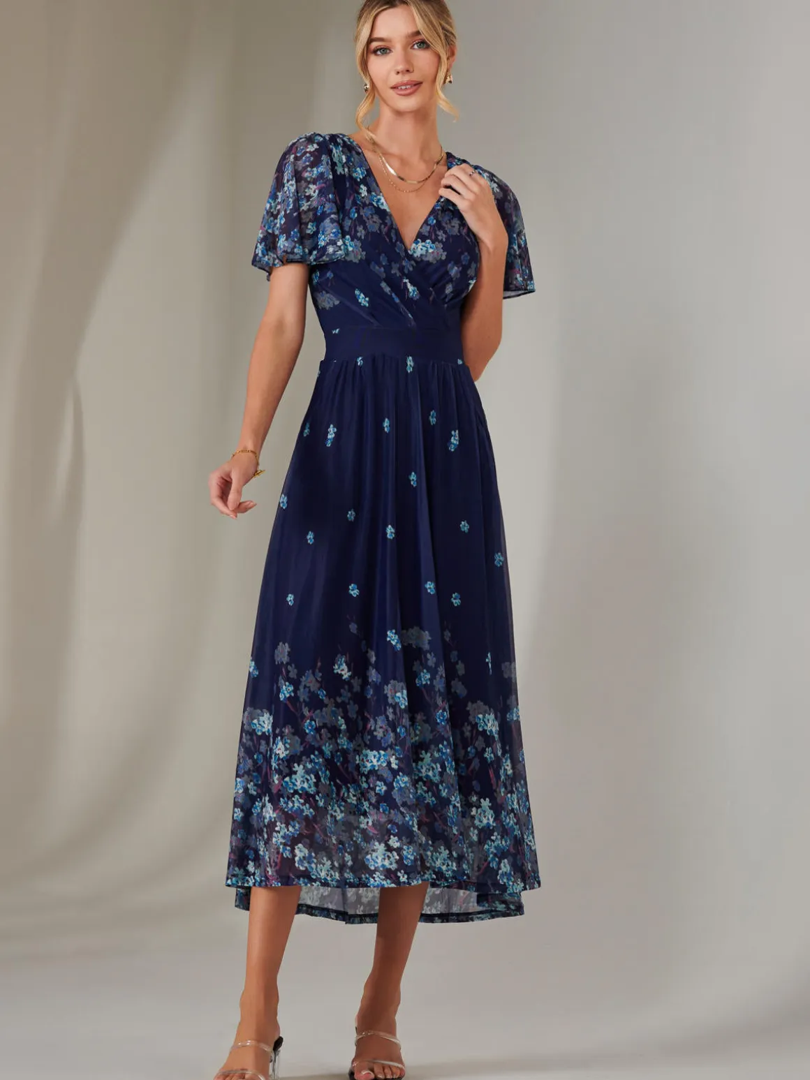 Wrap Maxi Dress, Navy Floral