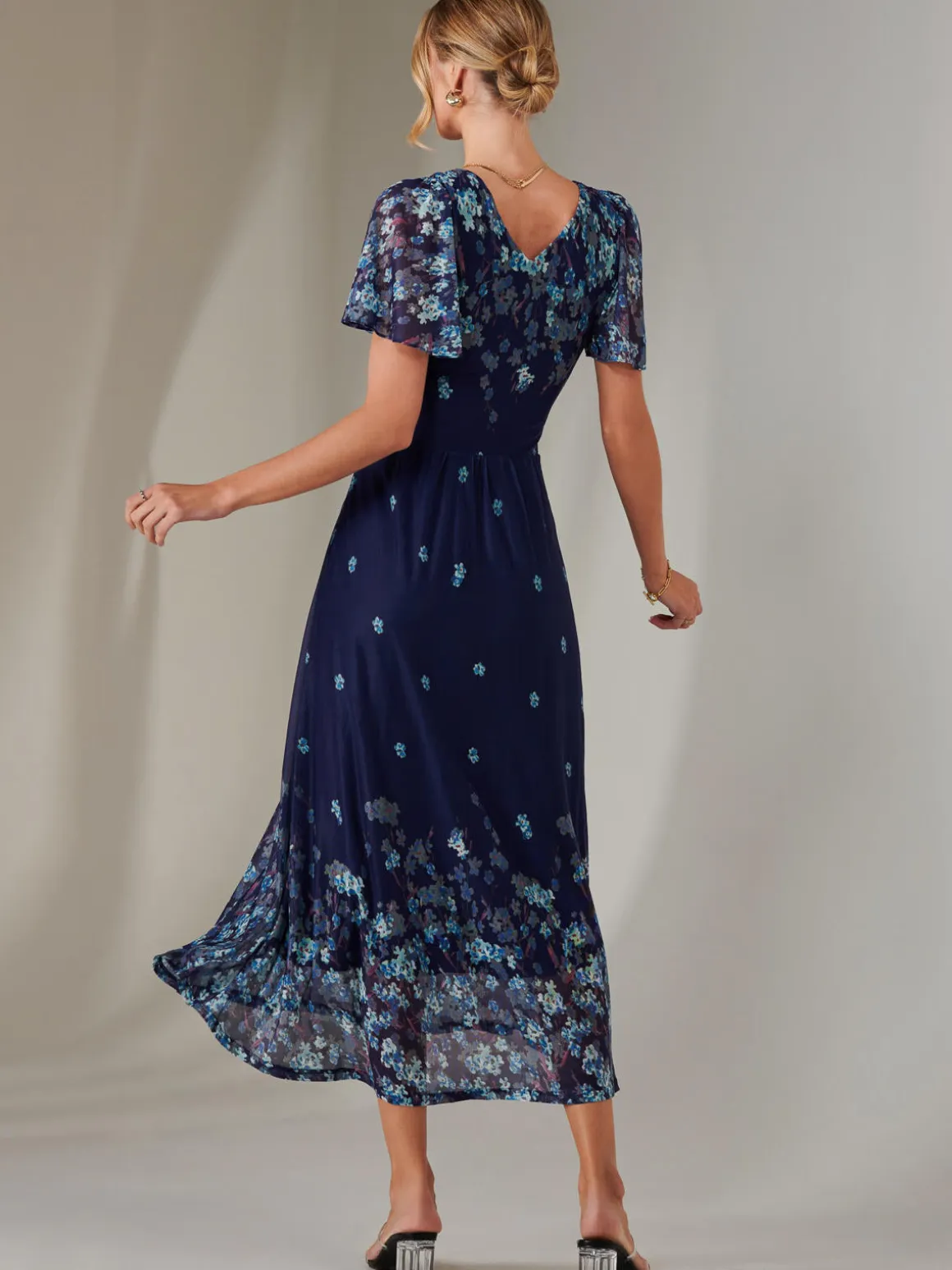 Wrap Maxi Dress, Navy Floral
