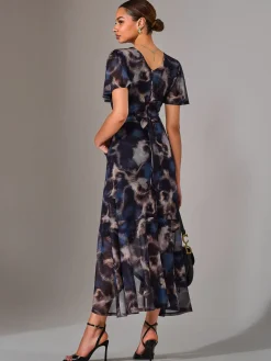 Wrap Midaxi Dress, Abstract Multi