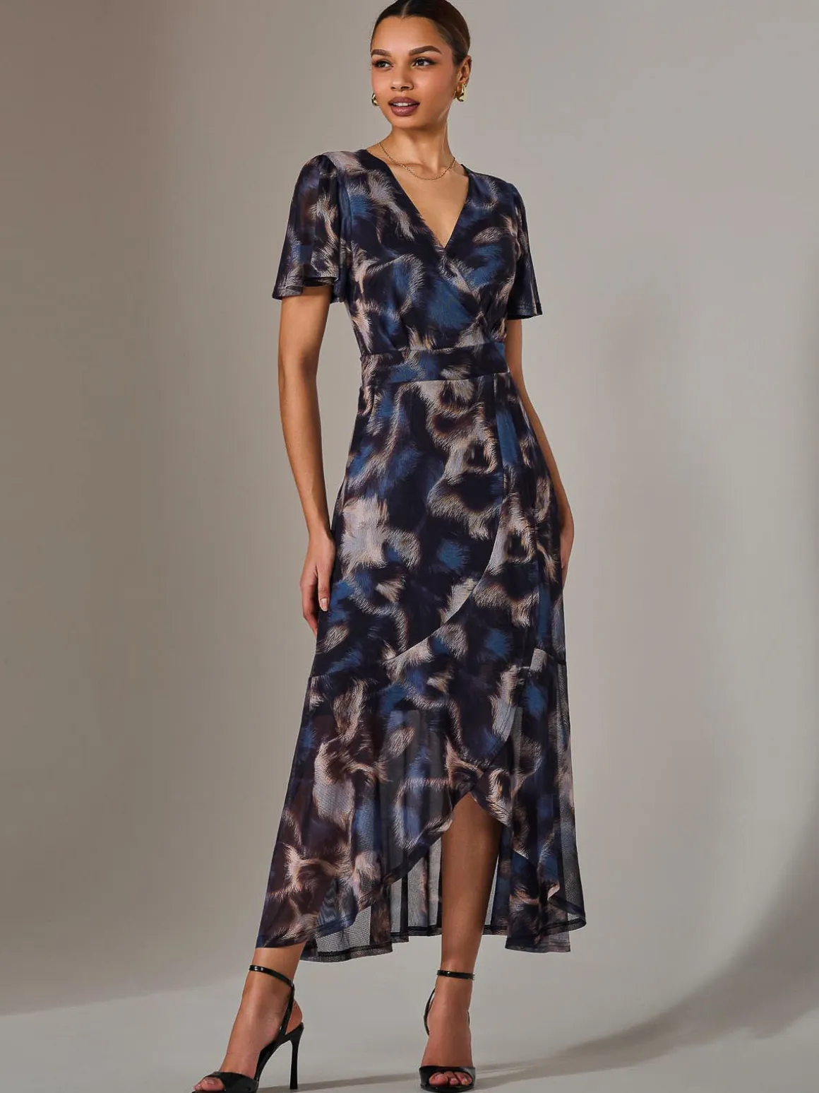 Wrap Midaxi Dress, Abstract Multi