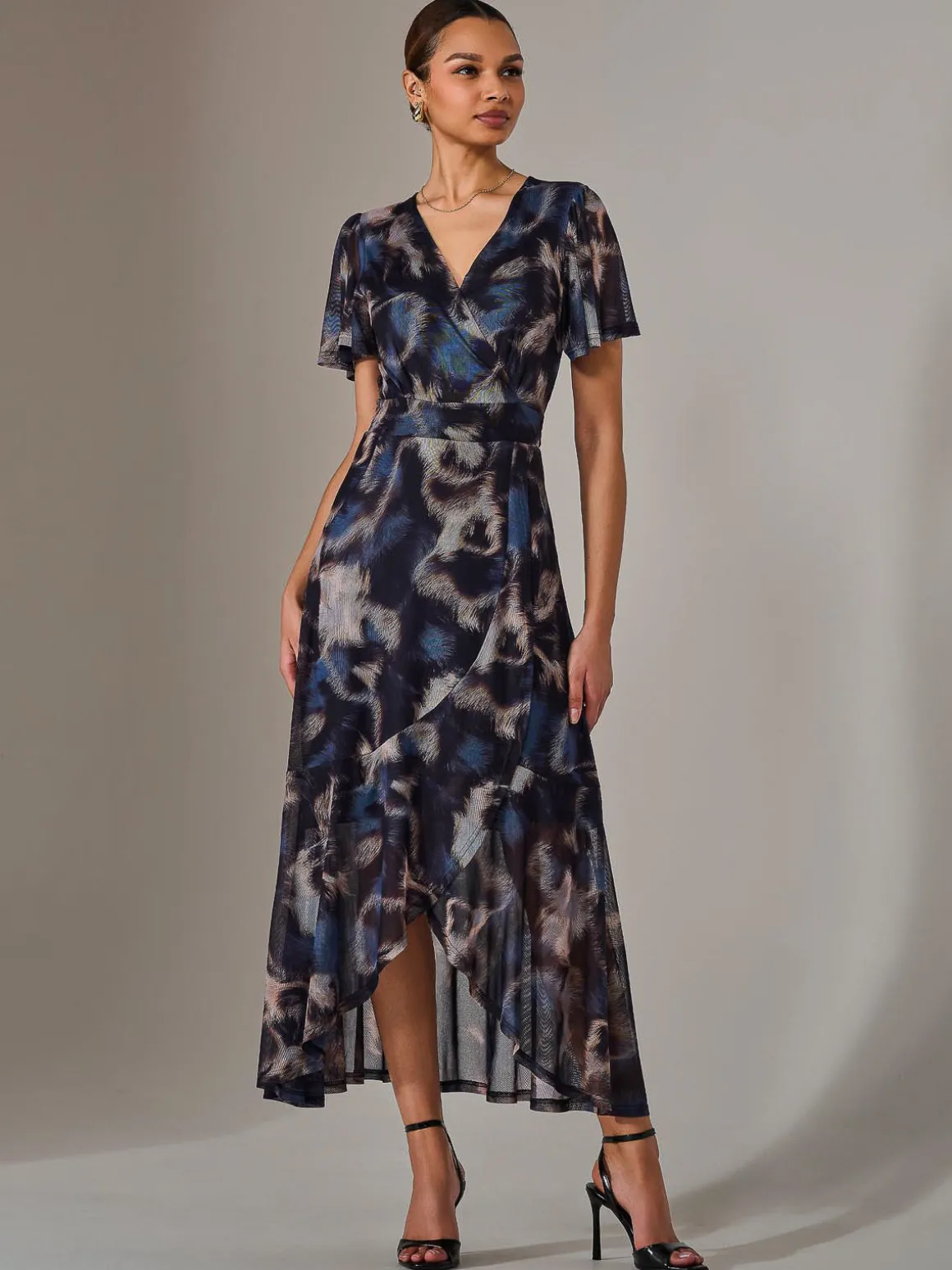 Wrap Midaxi Dress, Abstract Multi