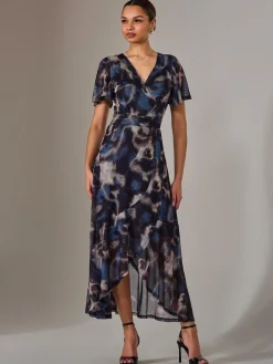 Wrap Midaxi Dress, Abstract Multi