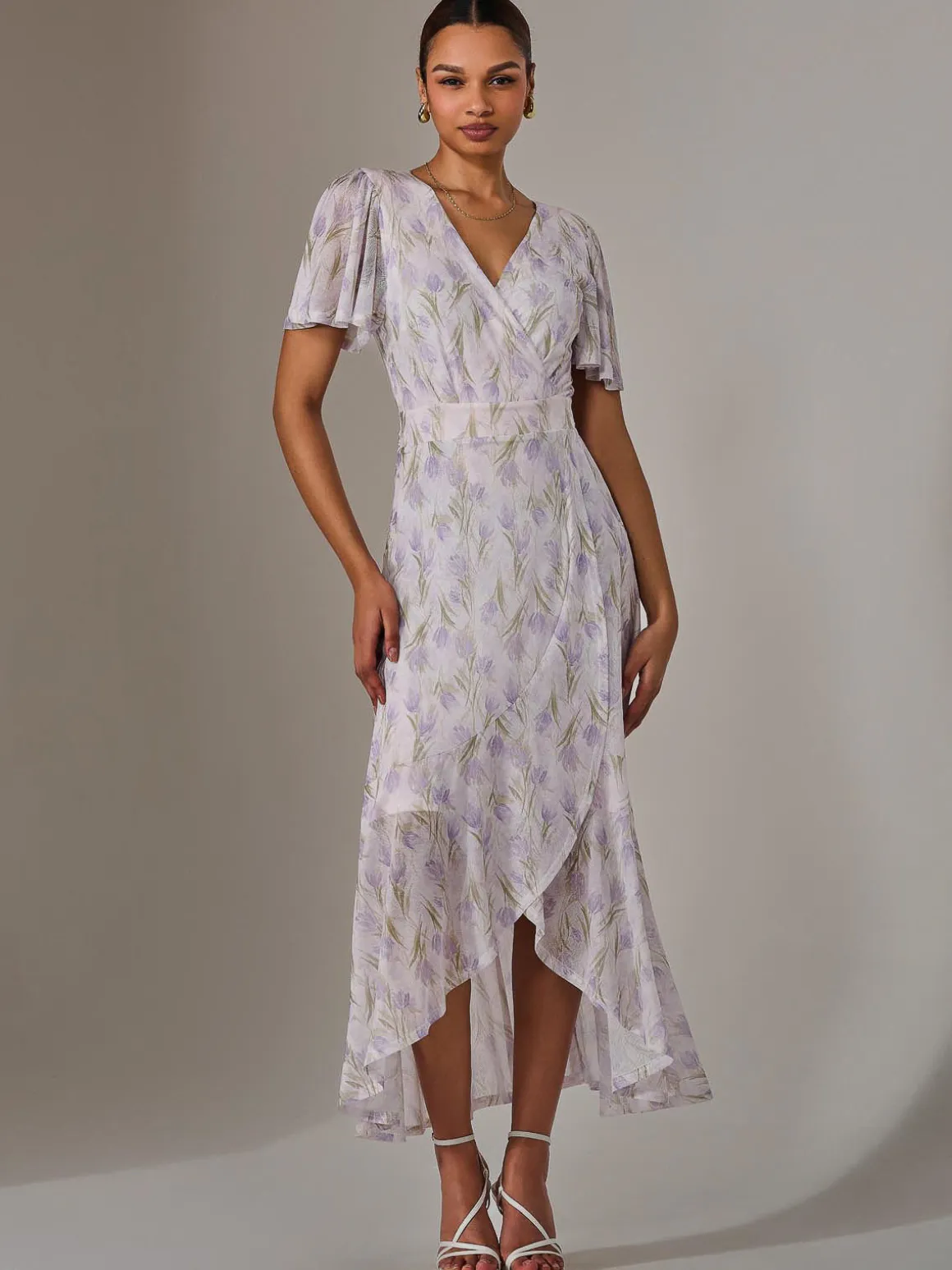 Wrap Midaxi Dress, Multi Floral